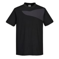 Portwest PW211 PW2 Cotton Comfort T-Shirt S/S - (Black/Zoom Grey)