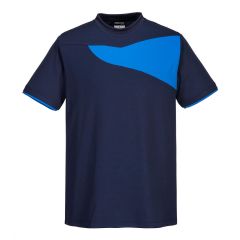 Portwest PW211 PW2 Cotton Comfort T-Shirt S/S - (Navy/Royal)