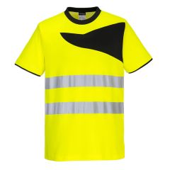 Portwest PW213 PW2 Hi-Vis Cotton Comfort T-Shirt S/S  - (Yellow/Black)