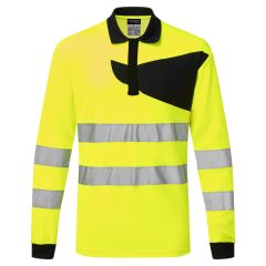 Portwest PW220 PW2 Hi-Vis Polo Shirt L/S - (Yellow/Black)
