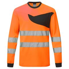 Portwest PW221 PW2 Hi-Vis T-Shirt L/S - (Orange/Black)