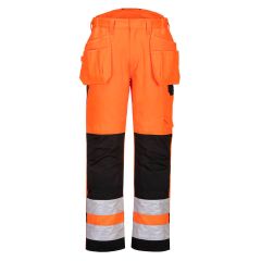 Portwest PW242 PW2 Hi-Vis Holster Pocket Trousers - (Orange/Black)