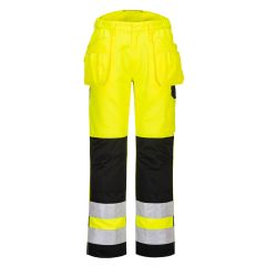 Portwest PW242 PW2 Hi-Vis Holster Pocket Trousers - (Yellow/Black)