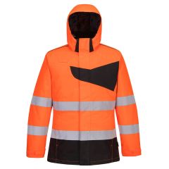 Portwest PW261 PW2 Hi-Vis Winter Jacket - (Orange/Black)