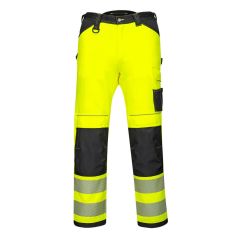 Portwest PW303 PW3 Hi-Vis Lightweight Stretch Work Trousers - (Yellow/Black)