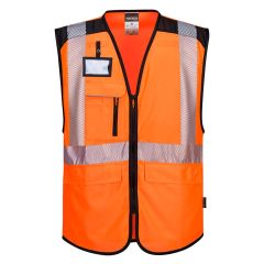 Portwest PW309 PW3 Hi-Vis Executive Vest - Rail Spec (Orange/Black)