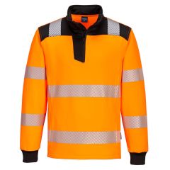 Portwest PW326 PW3 Hi-Vis 1/4 Zip Sweatshirt - (Orange/Black)