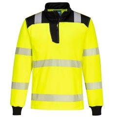 Portwest PW326 PW3 Hi-Vis 1/4 Zip Sweatshirt - (Yellow/Black)