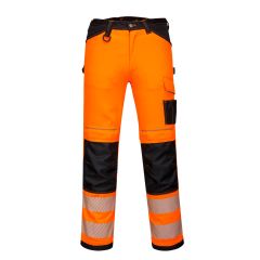 Portwest PW340 PW3 Hi-Vis Work Trousers - (Orange/Black)