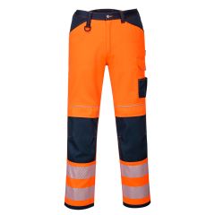 Portwest PW340 PW3 Hi-Vis Work Trousers - (Orange/Navy)