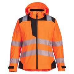 Portwest PW389 PW3 Hi-Vis Women's Rain Jacket - (Orange/Black)