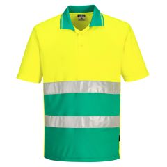 Portwest S175 Hi-Vis Lightweight Contrast Polo Shirt S/S  - (Yellow/Teal)