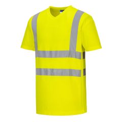 Portwest S179 Hi-Vis Cotton Comfort Mesh Insert T-Shirt S/S  - (Yellow)