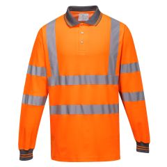 Portwest S271 Hi-Vis Cotton Comfort Polo Shirt L/S  - (Orange)
