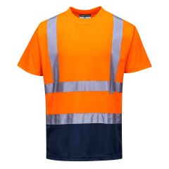 Portwest S378 Hi-Vis Contrast T-Shirt S/S  - (Orange/Navy)