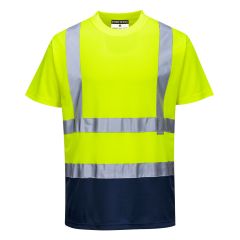 Portwest S378 Hi-Vis Contrast T-Shirt S/S  - (Yellow/Navy)