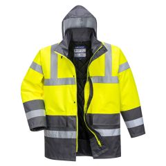 Portwest S466 Hi-Vis Contrast Winter Traffic Jacket  - (Yellow/Grey)