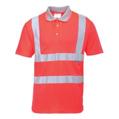Portwest S477 Hi-Vis Polo Shirt S/S  - (Red)