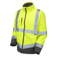 Leo Workwear BUCKLAND ISO 20471 Class 3 Softshell Jacket - Hi Vis Yellow