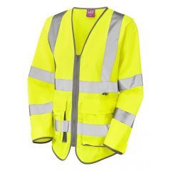 Leo Workwear BEAWORTHY ISO 20471 Class 3 Superior Women's Sleeved Waistcoat - Hi Vis Yellow