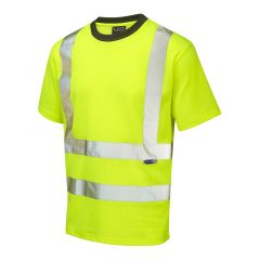 Leo Workwear NEWPORT ISO 20471 Class 2 Comfort T-Shirt - Hi Vis Yellow