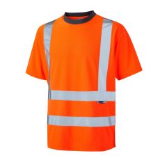 Leo Workwear BRAUNTON ISO 20471 Class 2 Coolviz T-Shirt (EcoViz) - Hi Vis Orange