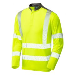 Leo Workwear WATERMOUTH ISO 20471 Class 3 Performance Sleeved T-Shirt - Hi Vis Yellow
