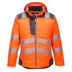 Portwest T400 PW3 Hi-Vis Winter Jacket  - (Orange/Grey)