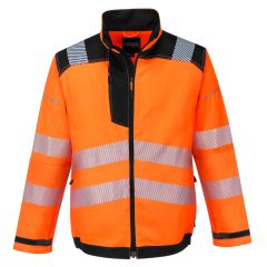 Portwest T500 PW3 Hi-Vis Work Jacket - (Orange/Black)