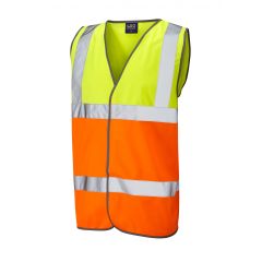 Leo Workwear TARKA ISO 20471 Class 2 Waistcoat - Hi Vis Yellow/Hi Vis Orange