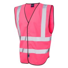 Leo Workwear PILTON Coloured Reflective Waistcoat - Pink