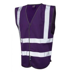 Leo Workwear PILTON Coloured Reflective Waistcoat - Purple