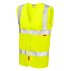 Leo Workwear MILFORD ISO 20471 Class 2 LFS Waistcoat (EN 14116) - Hi Vis Yellow