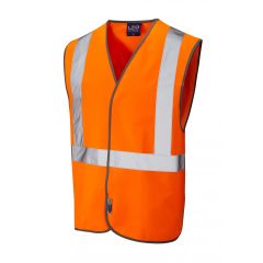 Leo Workwear LAPFORD ISO 20471 Class 2 Railway Waistcoat - Hi Vis Orange
