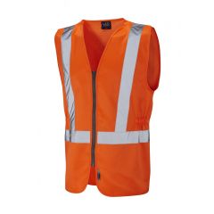 Leo Workwear COPPLESTONE ISO 20471 Class 2 Railway plus Waistcoat - Hi Vis Orange