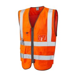 Leo Workwear COBBATON ISO 20471 Class 2 Coolviz Superior Waistcoat - Hi Vis Orange