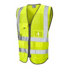 Leo Workwear COBBATON ISO 20471 Class 2 Coolviz Superior Waistcoat - Hi Vis Yellow