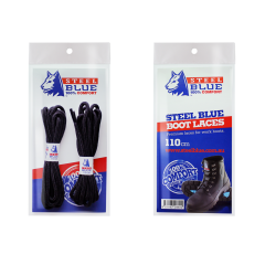 Steel Blue Safety Boot Laces 2PK - 110/140cm - Black