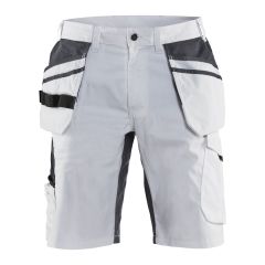 Blaklader 1099 Ripstop Painters Shorts with Stretch (White/Dark Grey)