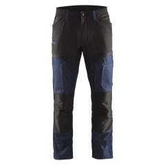 Blaklader 1456 Stretch Service Trousers - 65% Polyester/35% Cotton (Dark Navy/Black)