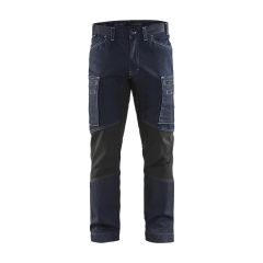 Blaklader 1459 Denim Stretch Service Trousers - 85% cotton / 15% polyamide (Navy/Black)