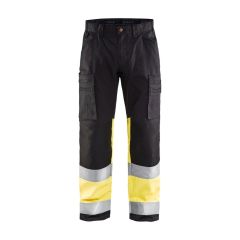 Blaklader 1551 High Vis Trouser With Stretch - Water Repellent (Black/Yellow)