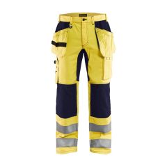 Blaklader 1552 High Vis Trouser With Stretch - Water Repellent (Yellow/Navy Blue)