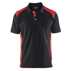 Blaklader 3324 Pique 2 Colour Polo Shirt (Black/Red)