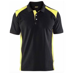 Blaklader 3324 Pique 2 Colour Polo Shirt (Black/Vis Yellow)