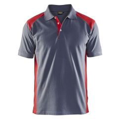 Blaklader 3324 Pique 2 Colour Polo Shirt (Grey/Red)