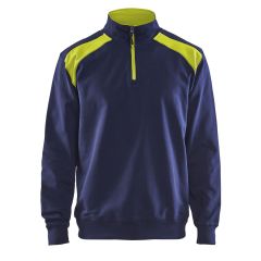 Blaklader 3353 Half Zip Two Tone Sweatshirt (Navy/Yellow)