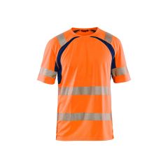 Blaklader 3397 UV High Vis T-Shirt (High Vis Orange/Navy)
