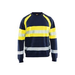 Blaklader 3459 Multinorm Sweatshirt - Hi Vis, Flame-Retardant (Navy Blue/Yellow)