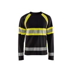 Blaklader 3510 Long-Sleeved T-Shirt High Vis (Black/High Vis Yellow)